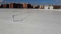 Cubierta deck en Sant Boi de Llobregat (Barcelona).<br> Impermeabilización de cubierta. Cubierta deck con lámina sintética de TPO 2 mm
