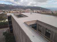Universidad de La Laguna (Santa Cruz de Tenerife).<br> Impermeabilización de cubiertas. Lámina asfáltica