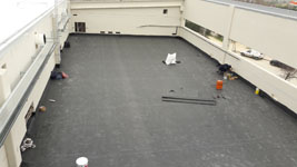 Supermercado Lidl en Boadilla del Monte (Madrid).<br>Impermeabilización cubierta plana. Impermeabilización con lámina de EPDM