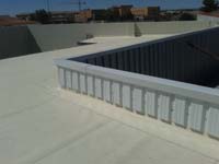 Cubierta deck en Villarrobledo (Albacete). <br>Impermeabilización de cubierta. Cubierta deck con lámina sintética de TPO de 2 mm