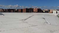Cubierta deck en Sant Boi de Llobregat (Barcelona).<br> Impermeabilización de cubierta. Cubierta deck con lámina sintética de TPO 2 mm