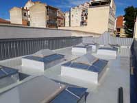 Escuela de Música Municipal en Torrijos (Toledo).<br> Impermeabilización de cubiertas. Impermeabilización lámina PVC