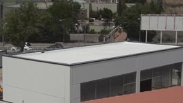 Supermercado Lidl en Aranjuez (Madrid).<br>Impermeabilización de cubiertas. Cubierta deck