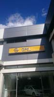 Concesionario Opel en Vila Real (Portugal)<br>Fachada panel sándwich. Panel sándwich de fachada