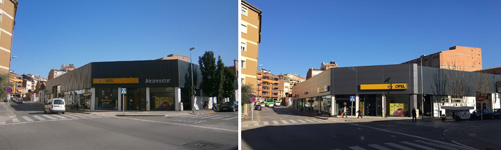 Concesionario Opel en Manresa (Barcelona)<br>Revestimiento de fachada panel sándwich