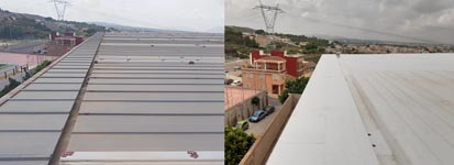 Pabellón de Deportes en Rojales (Alicante). <br>Sustitución de cubiertas. Cubierta deck