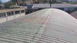 Pista de patinaje en Berango (Vizcaya). <br>Rehabilitación de cubiertas. Desamiantado de cubierta y panel sándwich metálico